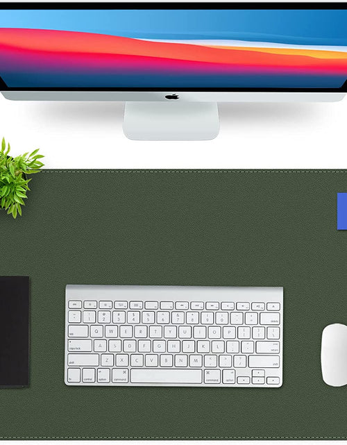 Load image into Gallery viewer, Desk Mat, Blotter, Dual-Sided Office Desk Pad, Waterproof Desk Mat for Desktop, Desk Blotters, PU Leather Pad Protector (31.5" X 15.7", Dark Green)
