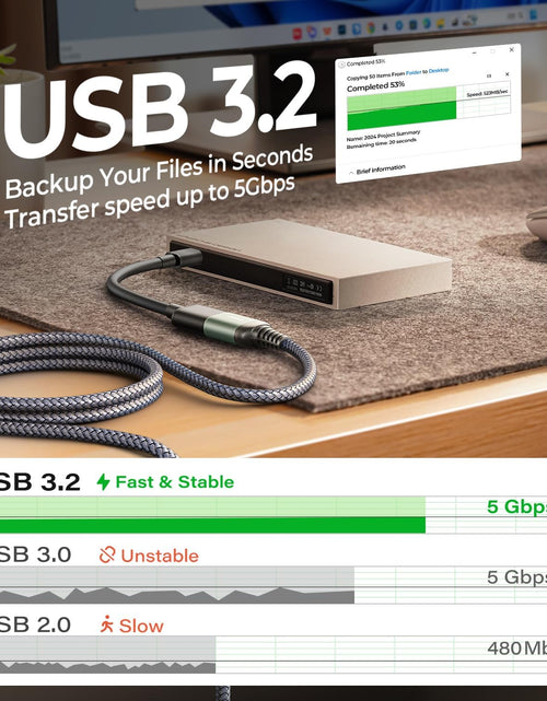 Load image into Gallery viewer, USB Extension Cable 10FT,USB Extender,Usb 3.0 Extension Cable, Male to Female Cord High Data Transfer Compatible with Webcam,Usb Keyboard,Flash Drive,Hard Drive,Printer
