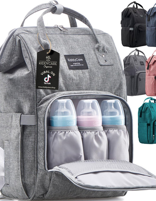 Load image into Gallery viewer, Diaper Bag Backpack | Baby Diaper Bags with Changing Station for Mom | Multifunction Travel Back Pack Maternity Baby Bags Waterproof Tote Bag Spacious, Unisex Stylish | Gray
