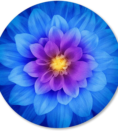 Mouse Pad, Blue Watercolor Lotus Flower round Mouse Pad, Non-Slip Rubber Base Mousepad for Laptop Computer, Personalized Small Mousepad with Designs for Women, 7.9 X 7.9 Inch