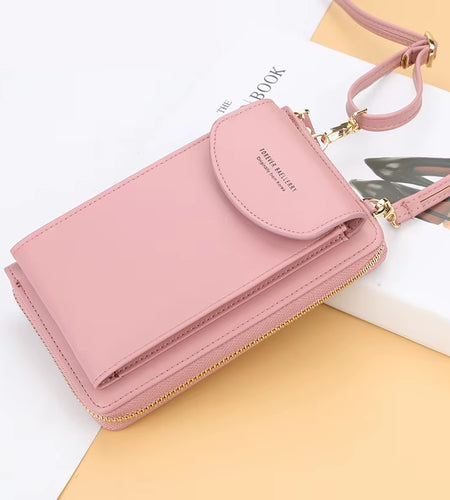 Elegance On-the-Go – Luxe PU Leather Crossbody Shoulder Bag with Phone & Card Organizer