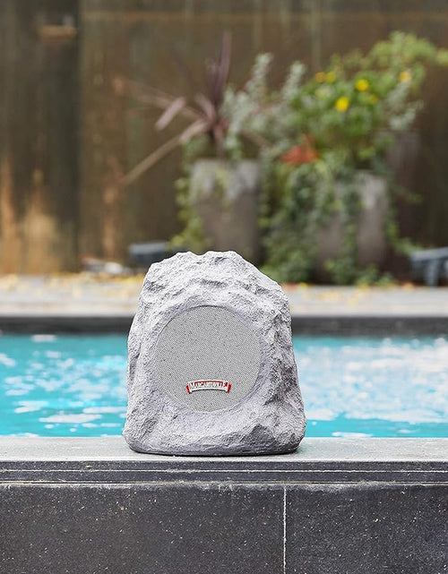 Load image into Gallery viewer, Margaritaville Outdoor Rock Bluetooth Wireless Speaker | Durable Bluetooth Speakers, Fantastic Yard or Patio Decor, IPX-4 Waterproof Rated, Granite Grey “On the Rock”

