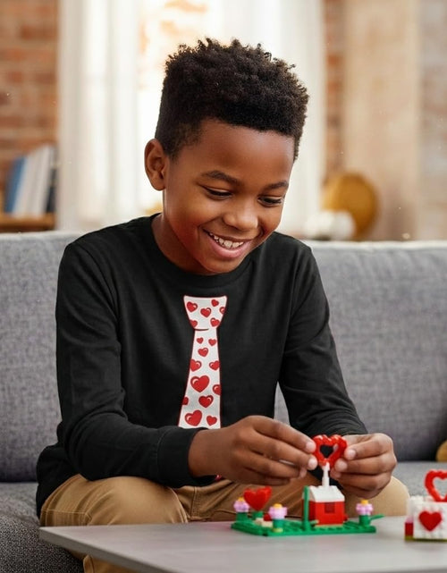 Load image into Gallery viewer, Boys Valentines Day Shirt Red Hearts Tie Toddler Kids Long Sleeve T-Shirt
