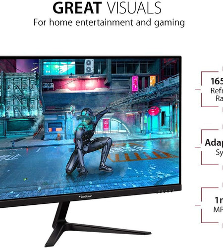 OMNI VX2718-P-MHD 27 Inch 1080P 1Ms 165Hz Gaming Monitor with Adaptive Sync, Eye Care, HDMI and Displayport, Black