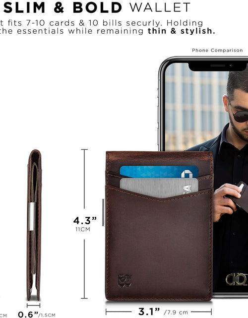 Load image into Gallery viewer, Money Clip Wallet - Mens Wallets Slim Front Pocket RFID Blocking Card Holder Minimalist Mini Bifold
