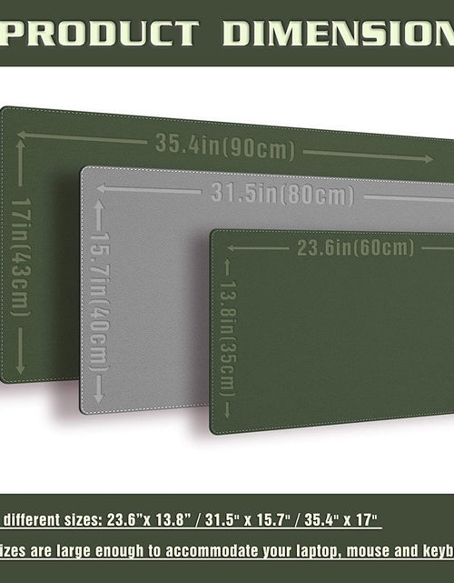 Load image into Gallery viewer, Desk Mat, Blotter, Dual-Sided Office Desk Pad, Waterproof Desk Mat for Desktop, Desk Blotters, PU Leather Pad Protector (31.5" X 15.7", Dark Green)
