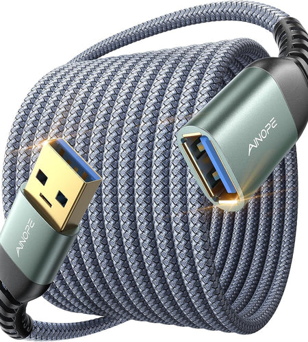 USB Extension Cable 10FT,USB Extender,Usb 3.0 Extension Cable, Male to Female Cord High Data Transfer Compatible with Webcam,Usb Keyboard,Flash Drive,Hard Drive,Printer