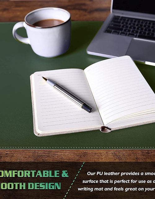 Load image into Gallery viewer, Desk Mat, Blotter, Dual-Sided Office Desk Pad, Waterproof Desk Mat for Desktop, Desk Blotters, PU Leather Pad Protector (31.5" X 15.7", Dark Green)
