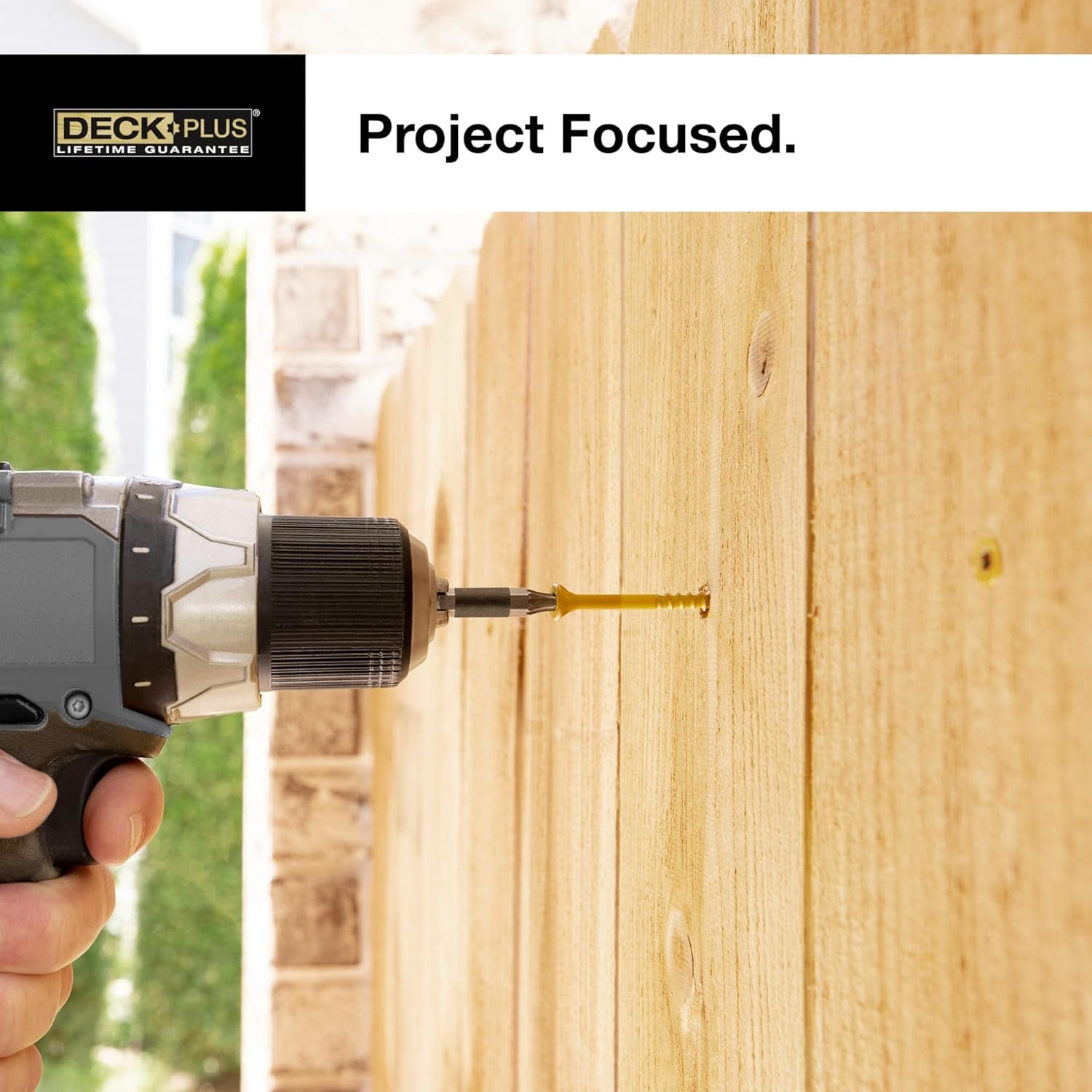 2-1/2 Inch Epoxy Coated Exterior Wood and Fence Screws #10 X 2-1/2" Torx/Star Drive Included Coarse Thread, Outdoor Rust Resistant Decking Screw, Tan, 5 Lb Box, 365 Pieces | 48416