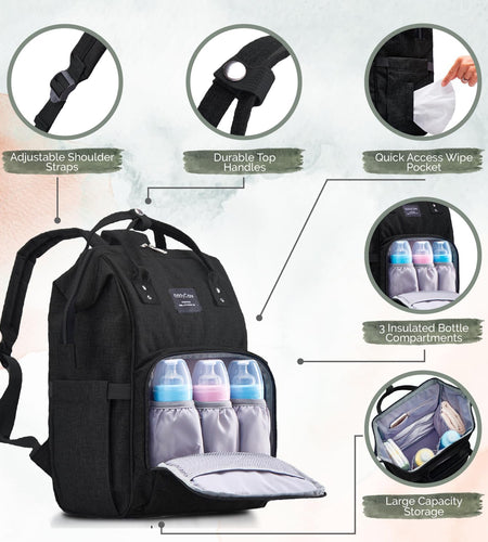 Diaper Bag Backpack | Baby Diaper Bags with Changing Station for Mom | Multifunction Travel Back Pack Maternity Baby Bags Waterproof Tote Bag Spacious, Unisex Stylish | Gray